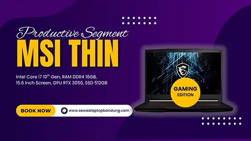 sewa laptop gaaming di bandung msi thin rtx 3050
